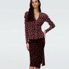 Diane von Furstenberg All Separates | Dvf Dariella Reversible Skirt In Heart Leaves Blk/Dia Cubes Pk