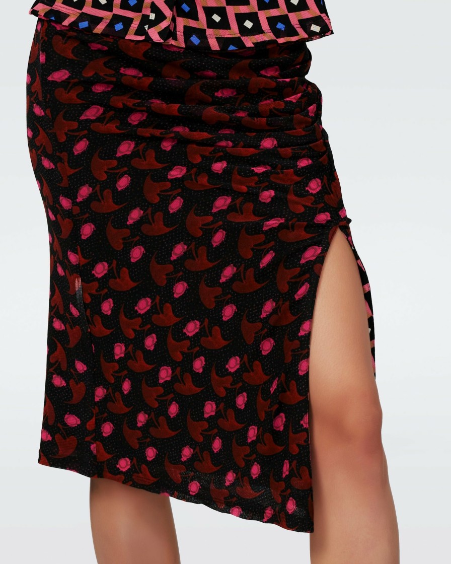 Diane von Furstenberg All Separates | Dvf Dariella Reversible Skirt In Heart Leaves Blk/Dia Cubes Pk