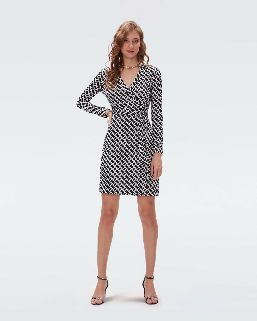 Diane von Furstenberg Knee Length Dresses | Jeanne Silk Jersey Wrap Dress