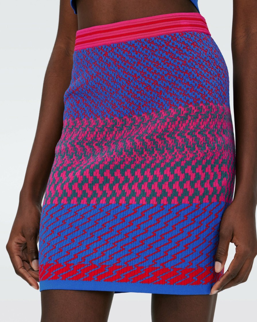 Diane von Furstenberg All Separates | Dvf Viv Skirt In Multicolor Zigzag Strip Pk/Bu