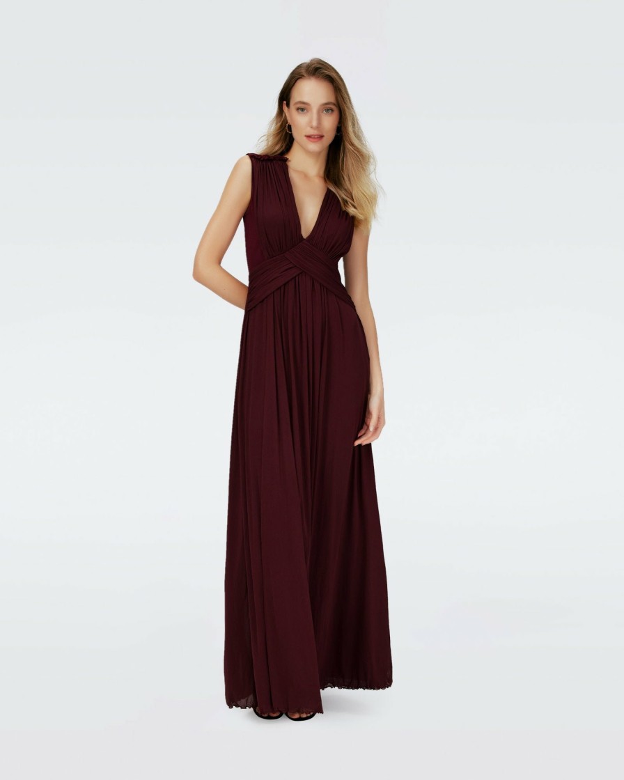 Diane von Furstenberg Maxi Dresses | Dvf Marika Dress In Wine Pink