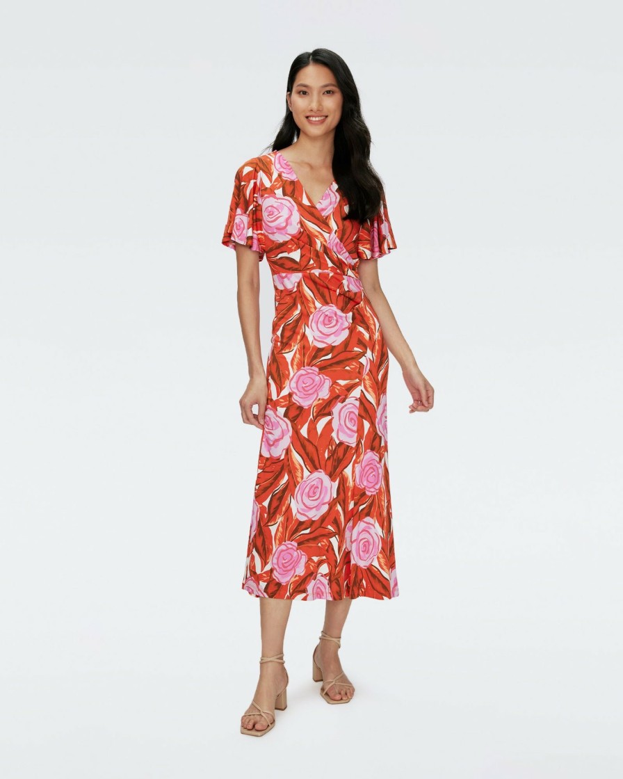 Diane von Furstenberg Midi Dresses | Zetna Faux Wrap Dress