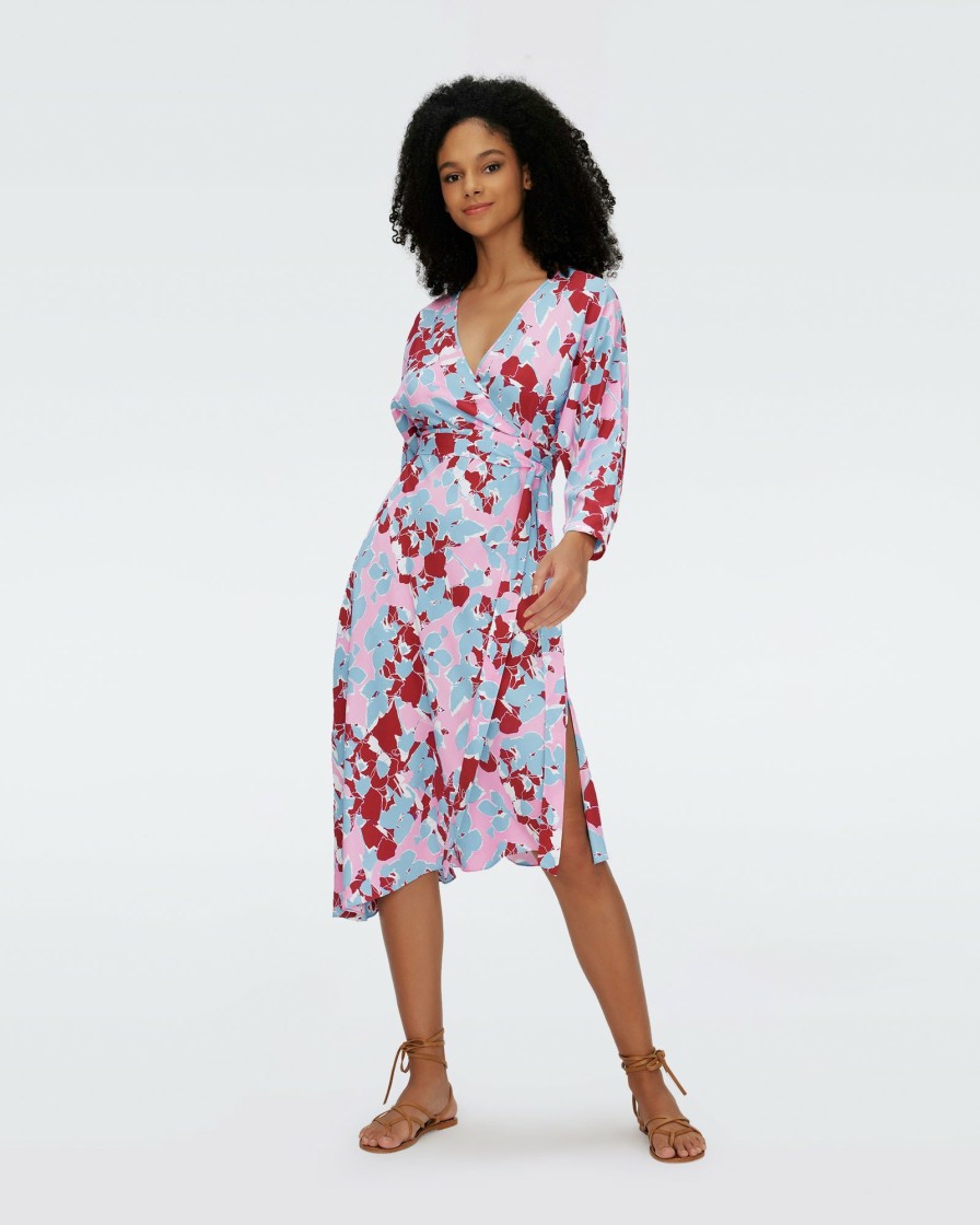 Diane von Furstenberg Knee Length Dresses | Eloise Faux Wrap Dress