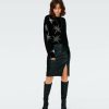 Diane von Furstenberg Black Dresses | Fabiola Knit Jacquard Top