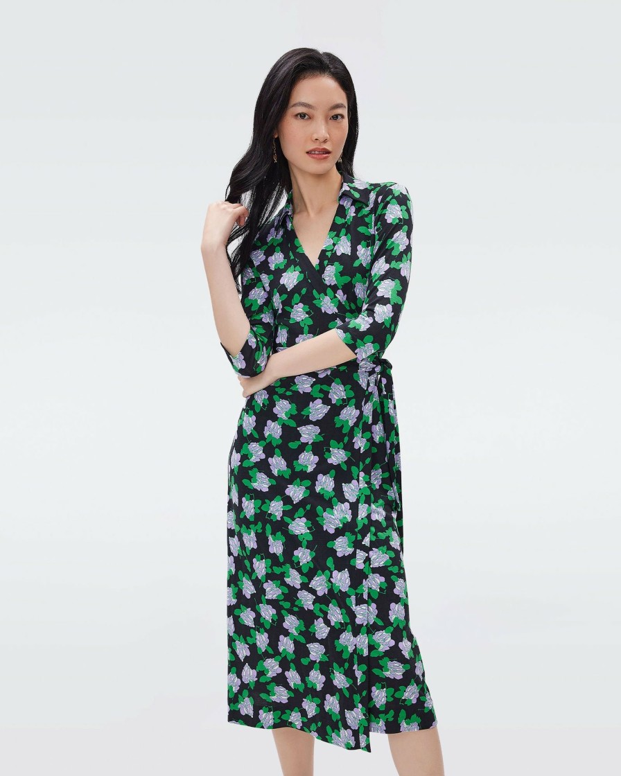 Diane von Furstenberg Midi Dresses | Abigail Silk Jersey Wrap Dress