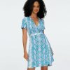 Diane von Furstenberg Short Dresses | Julian Short Sleeve Silk Jersey Wrap Dress