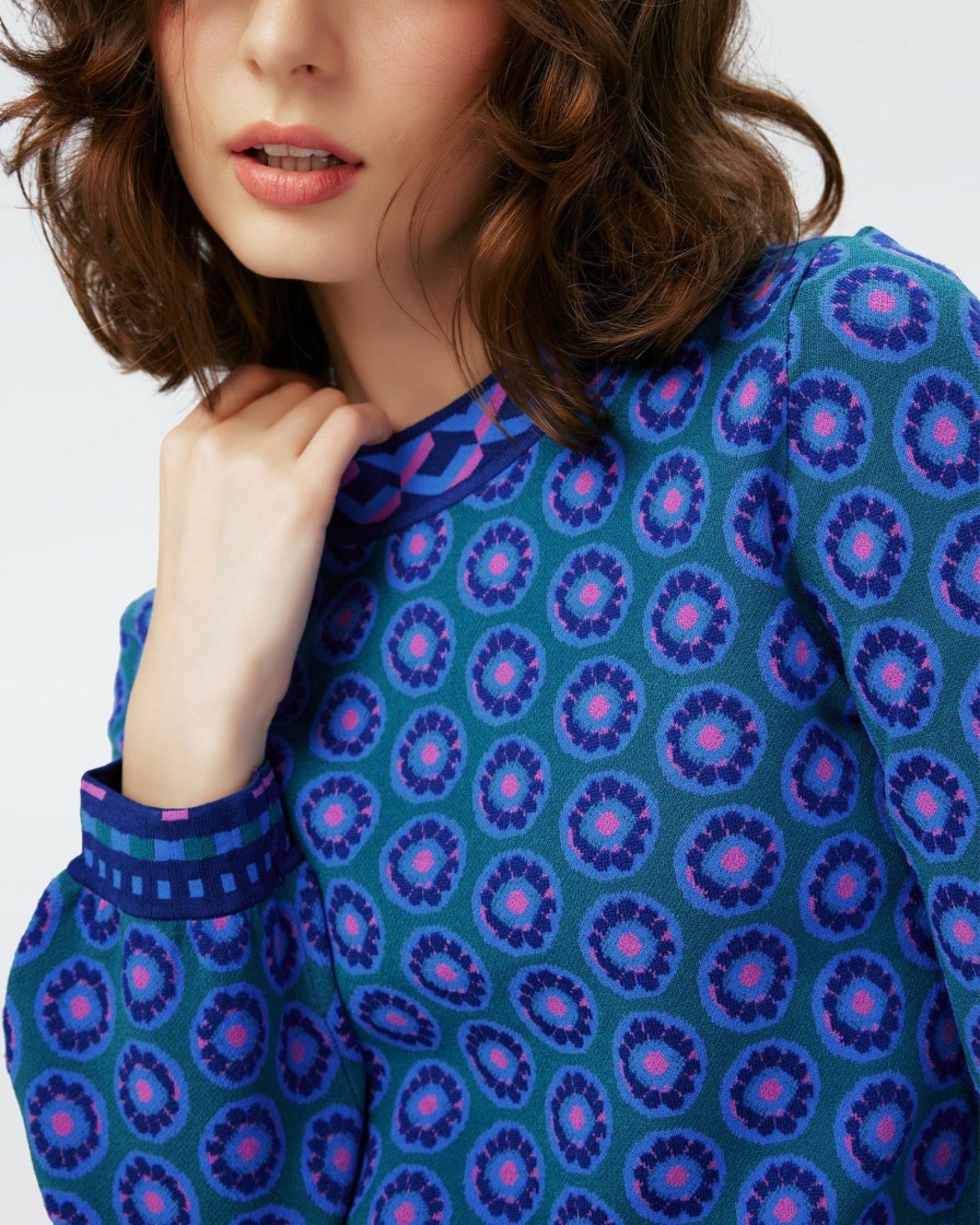 Diane von Furstenberg All Separates | Dvf Iggy Top In Flower Tie Turquoise