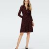 Diane von Furstenberg Knee Length Dresses | Dvf Brenda Dress In Heart Leaves Blk