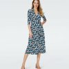 Diane von Furstenberg Midi Dresses | Dvf Abigail Midi Dress In Fortune Vine Ivory