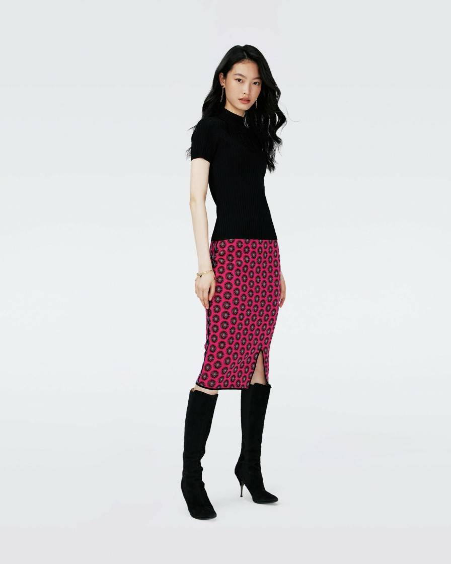 Diane von Furstenberg All Separates | Dvf Gusta Skirt In Flwer Tie Poison Pink