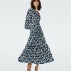 Diane von Furstenberg Midi Dresses | Dvf Gil Dress In Fortune Vine Ivory