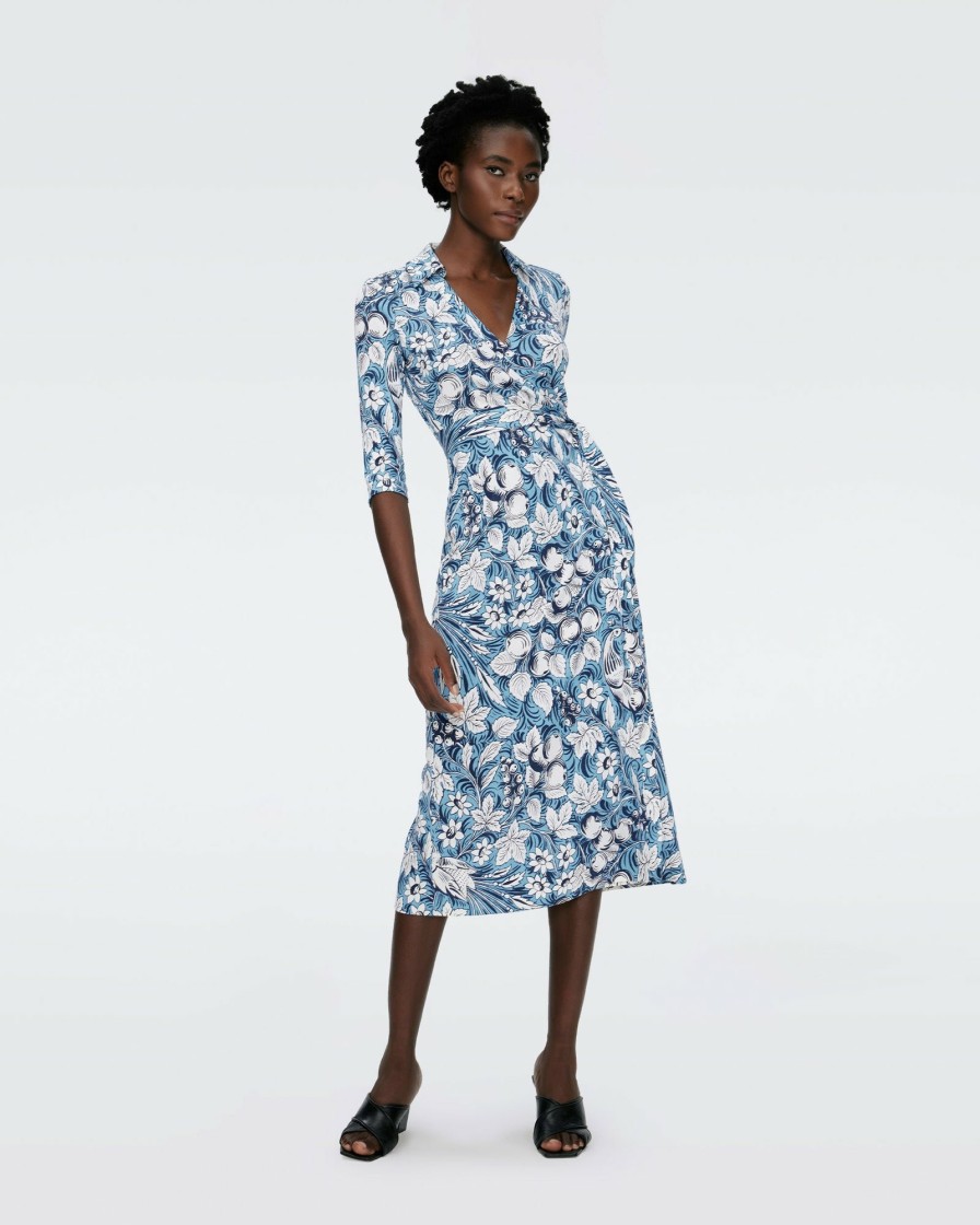 Diane von Furstenberg Midi Dresses | Abigail Silk Jersey Midi Wrap Dress