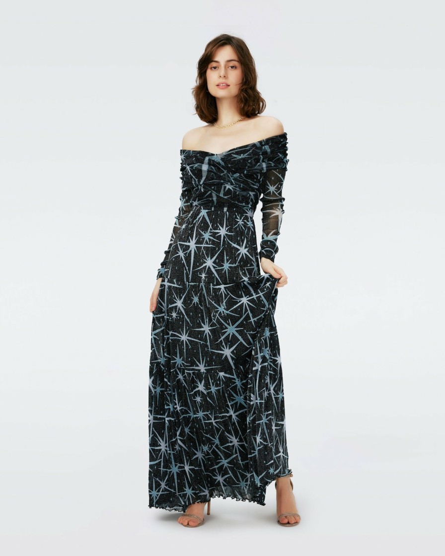 Diane von Furstenberg Maxi Dresses | Stassi Metallic Mesh Dress