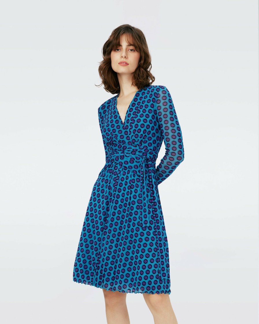 Diane von Furstenberg Short Dresses | Dvf Brenda Dress In Flower Tie Barrier Reef