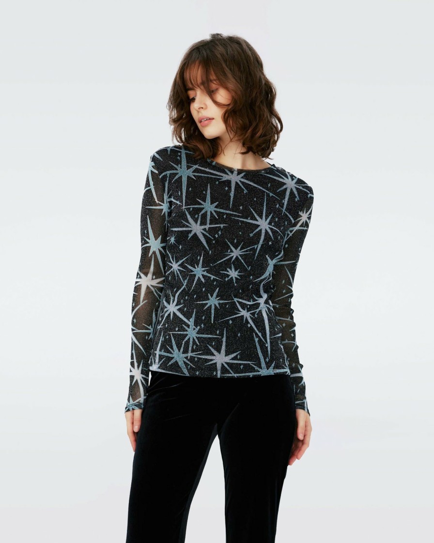 Diane von Furstenberg All Separates | Logan Metallic Mesh Top