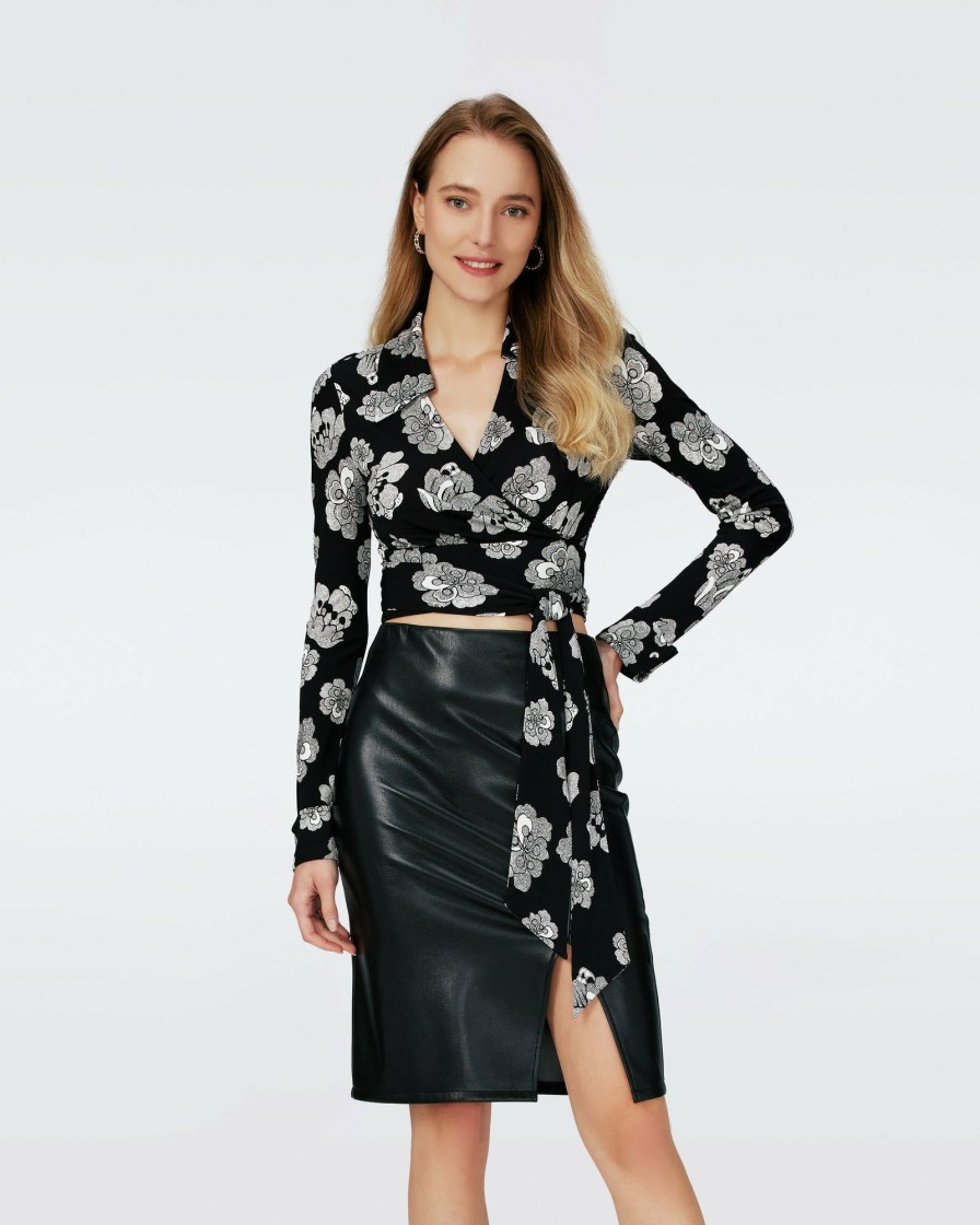 Diane von Furstenberg Black Dresses | Bobbie Wrap Top