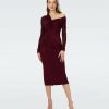 Diane von Furstenberg Midi Dresses | Dvf Rich Dress In Wine Pink