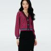 Diane von Furstenberg All Separates | Dvf Bryant Cardigan In Flwer Tie Poison Pink