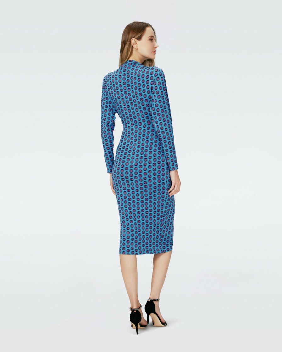 Diane von Furstenberg Midi Dresses | Dvf Timothy Dress In Flower Tie Barrier Reef