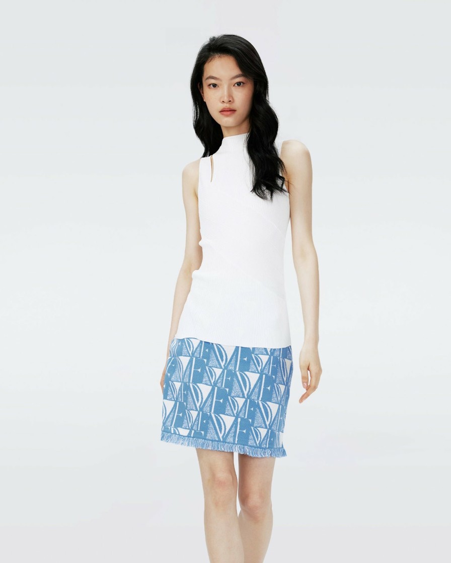 Diane von Furstenberg All Separates | Dvf Alejandra Skirt In Dvf Logo Blue