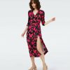 Diane von Furstenberg Midi Dresses | Dvf Abigail Midi Dress In Lantern Leaves Posion Pk Lg