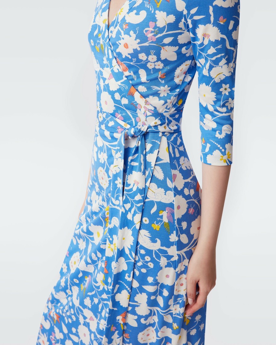 Diane von Furstenberg Midi Wrap Dresses | Abigail Silk Jersey Midi Wrap Dress In Signature Blue Fortuna