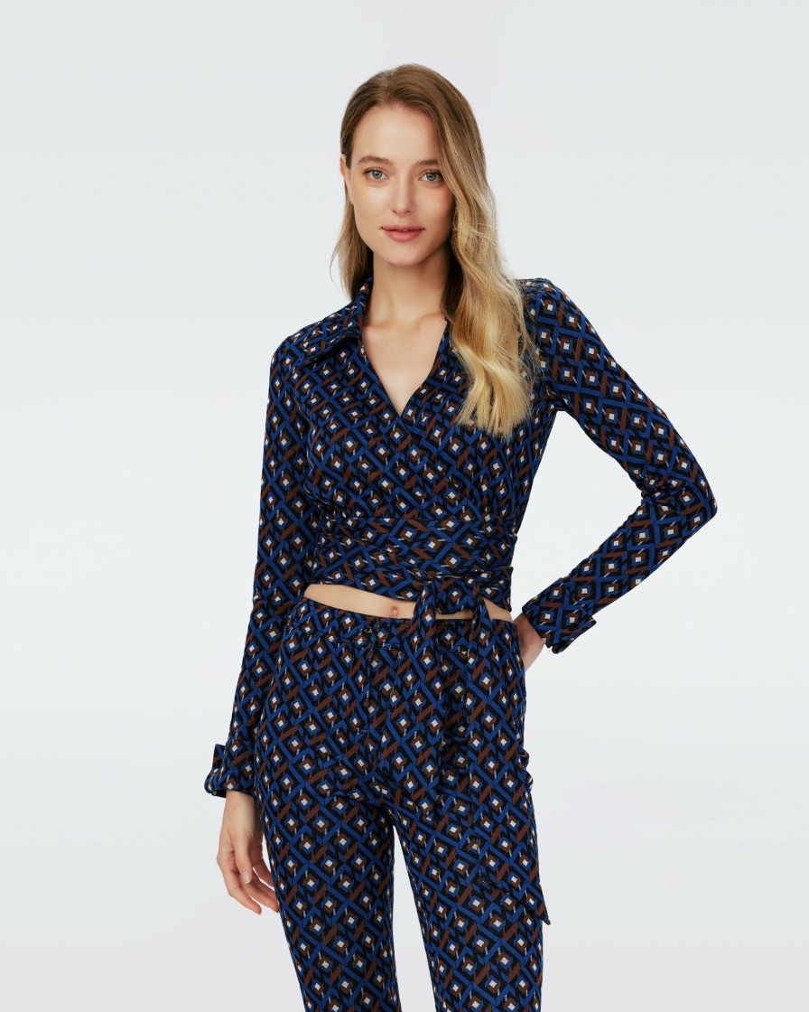 Diane von Furstenberg All Separates | Dvf Bobbie Two Top In Tarot Maze Ocean Blue