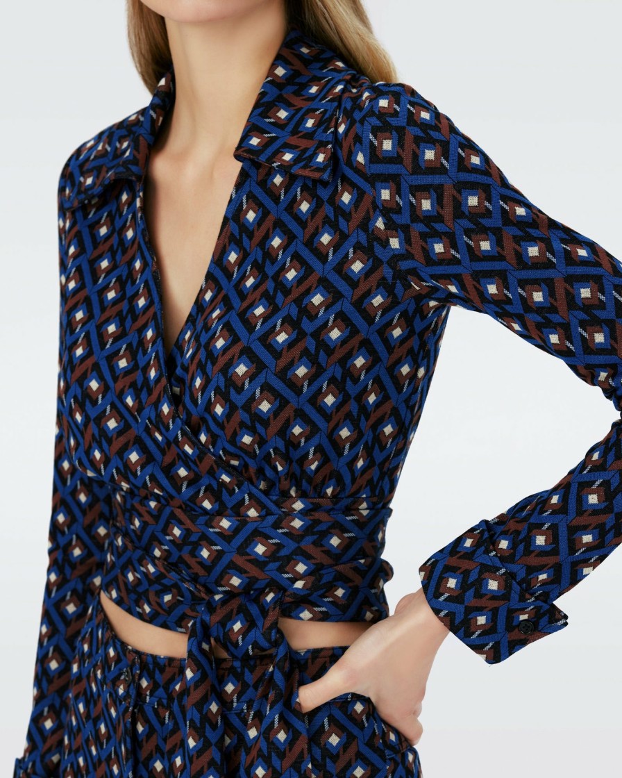 Diane von Furstenberg All Separates | Dvf Bobbie Two Top In Tarot Maze Ocean Blue